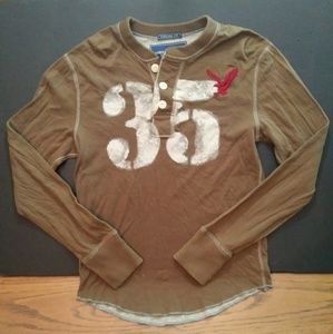 Brown American Eagle Long Sleeve Shirt